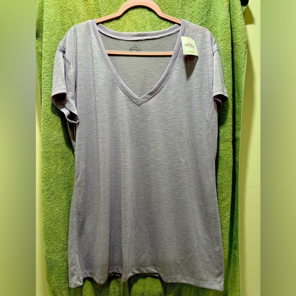 Lucky Brand Light Gray V-Neck Tee